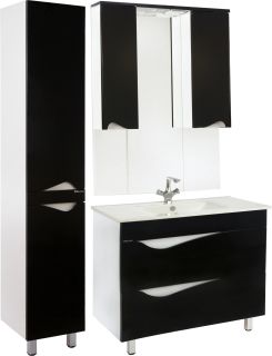 Зеркало-шкаф с подсветкой Bellezza Эйфория 100см черный 00000007202